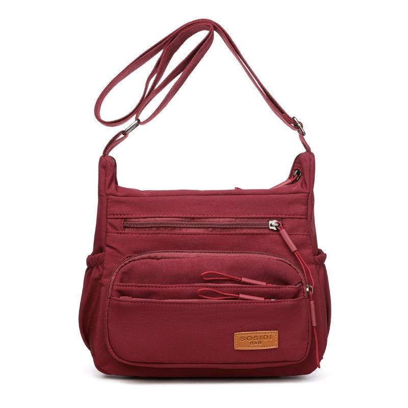 VIA ROMA Single-shoulder Bag Casual and Fashionable Large-capacity Simple Backpack Coin Purse Crossbody Bag bordeaux