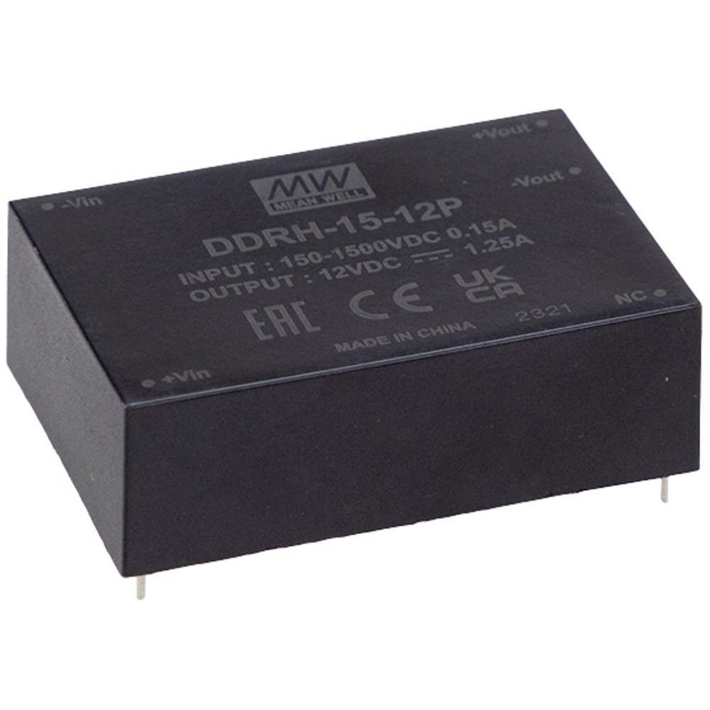 MW Mean Well MEAN WELL DDRH-15-05P DC/DC-converter, print 5 V/DC Aantal uitgangen:1 x Inhoud 1 stuk(s)