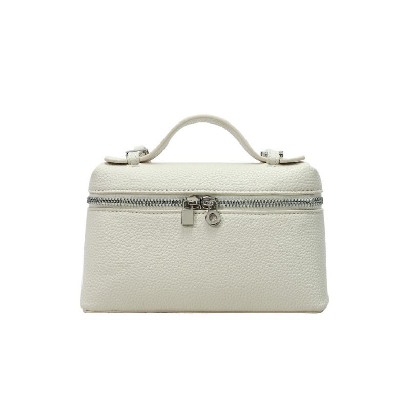 VIA ROMA Modieuze Vierkante Doos Tas Commuter Handgedragen Kleine Tas Crossbody Enkele Schoudertas wit