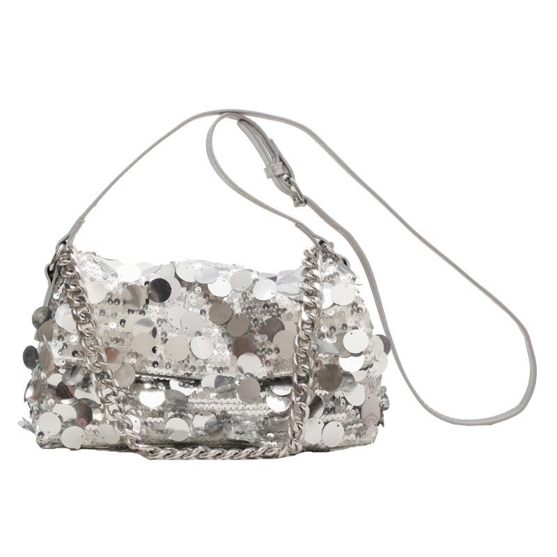 Tringa Crossbodytassen met pailletten Damesmode Imitatie krokodillenleer Schoudertas met pailletten Verstelbare riem, casual retro portemonnee handtas
