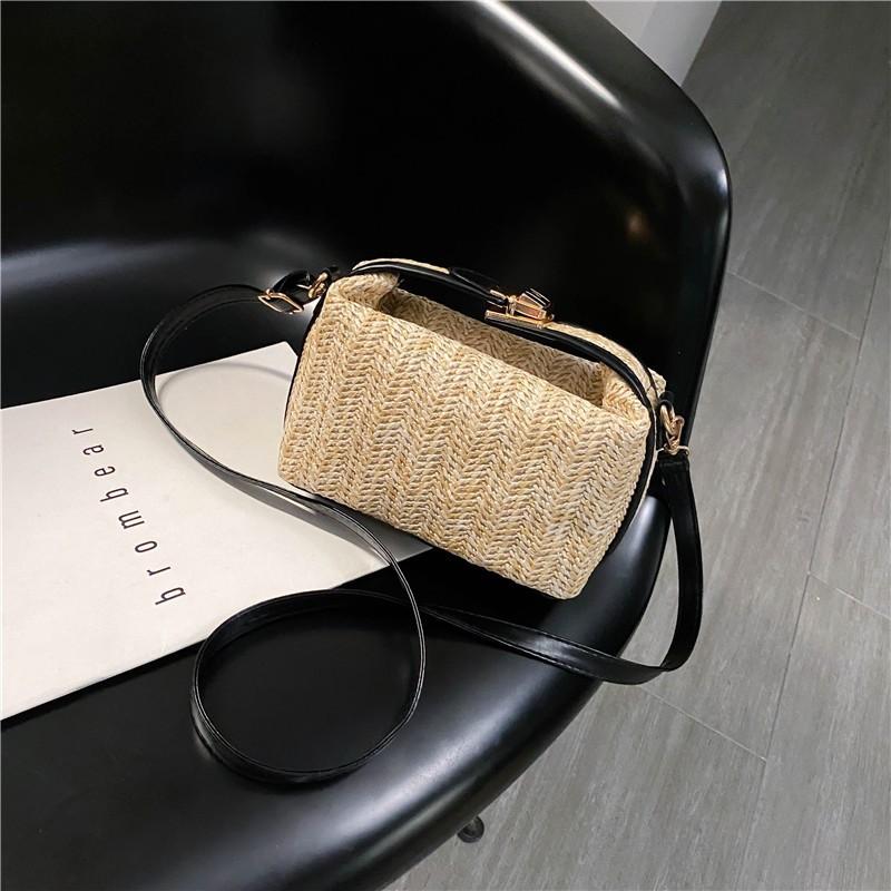MOJOTO Stro Crossbody Tas voor Dames Nieuwe Boheemse Kleine Breien Zomertas en Handtas Vacational Emmer Strandtassen