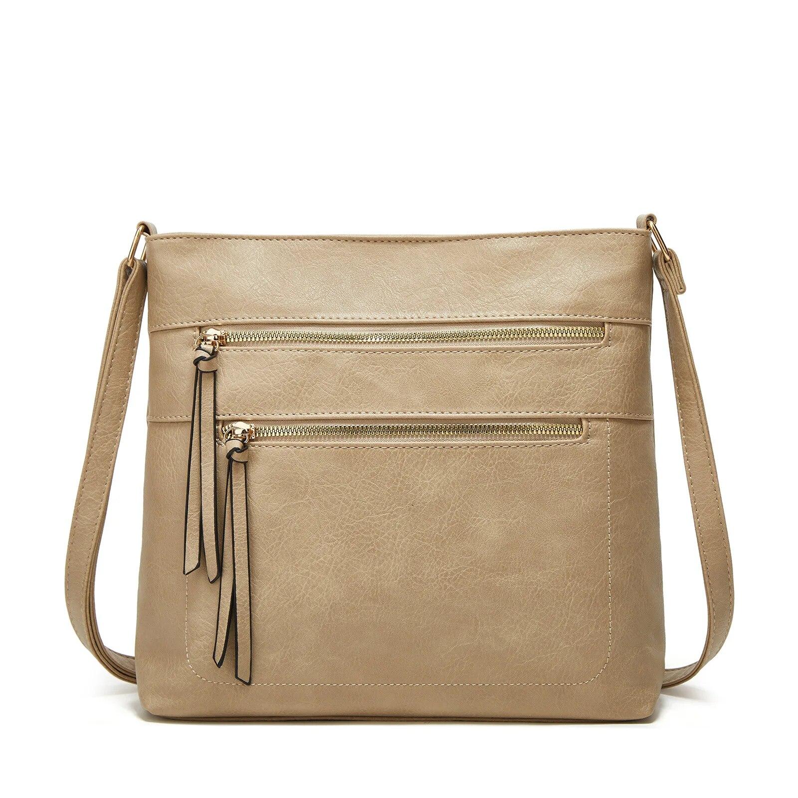 RUWB BAGS Nieuwe Vrouwen Portemonnees en Handtassen Zijtas voor Dames Retro Schoudertas Zacht Leer Crossbody Tas Multi-pocket Telefoontas