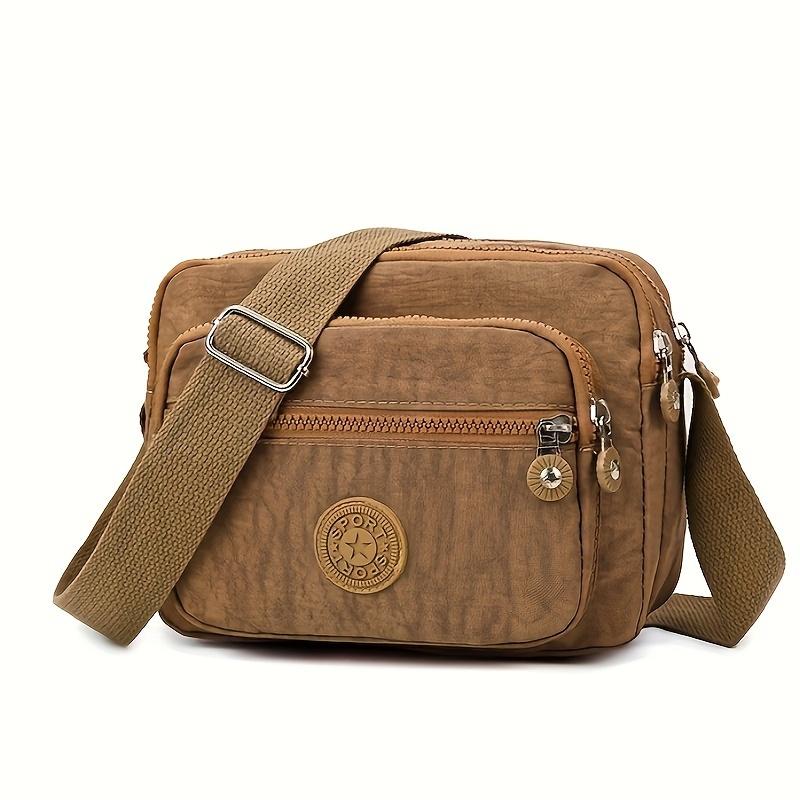 Your favorite bag Duurzame meerlaagse schoudertas met rits, vierkante schoudertas van nylon, perfecte koerierstas voor dagelijks gebruik