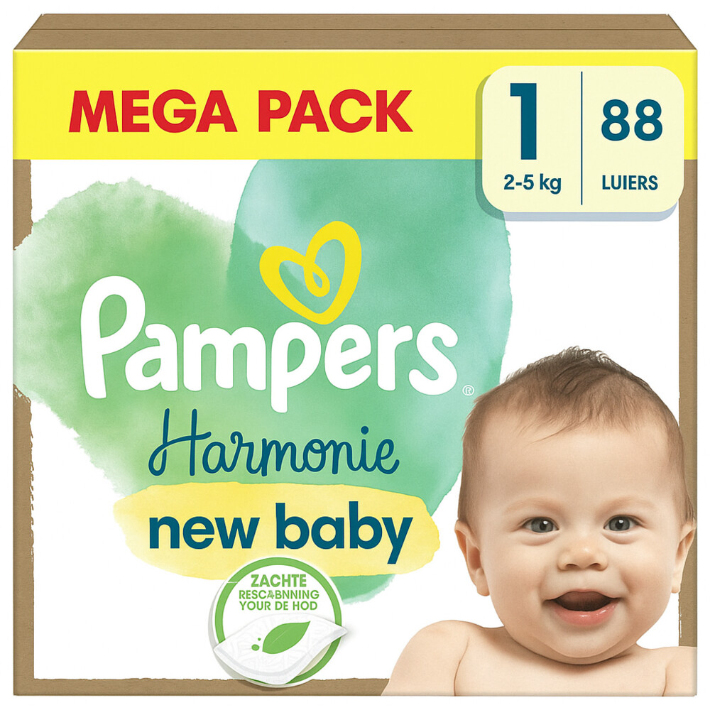 Pampers Harmonie Luiers Maat 1 (2-5kg) 88 stuks