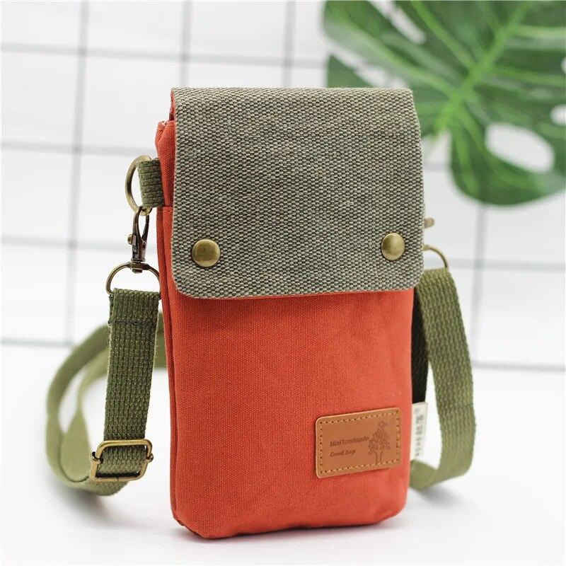 LChome Canvas Dames Portemonnee Schouder Crossbody Tas Merken 2024 Dames Handtas Vrouwelijke Telefoon Portemonnee Geldzak Carteira voor Meisjes oranje