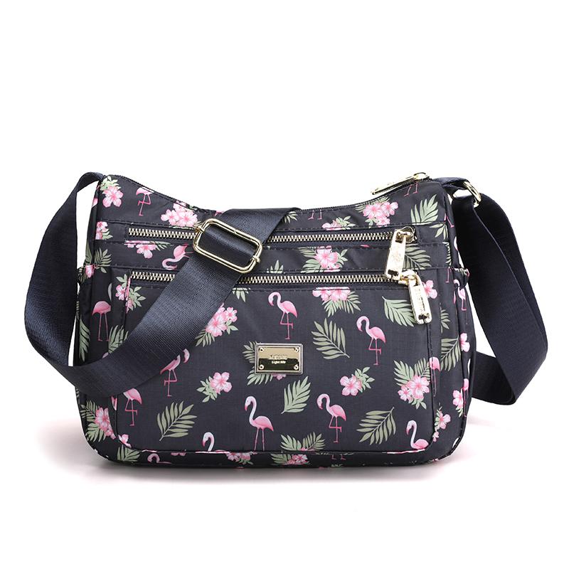 RUWB BAGS Mode Bloem Patroon Ontwerp Dames Schoudertas Nieuwe Dames Reistas Hoge Kwaliteit Leer Dames Messenger Bags Bolso Mujer Flamingo