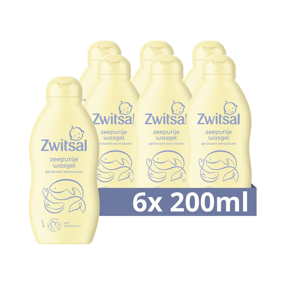 Zwitsal 6x  Zeepvrije Wasgel 200 ml