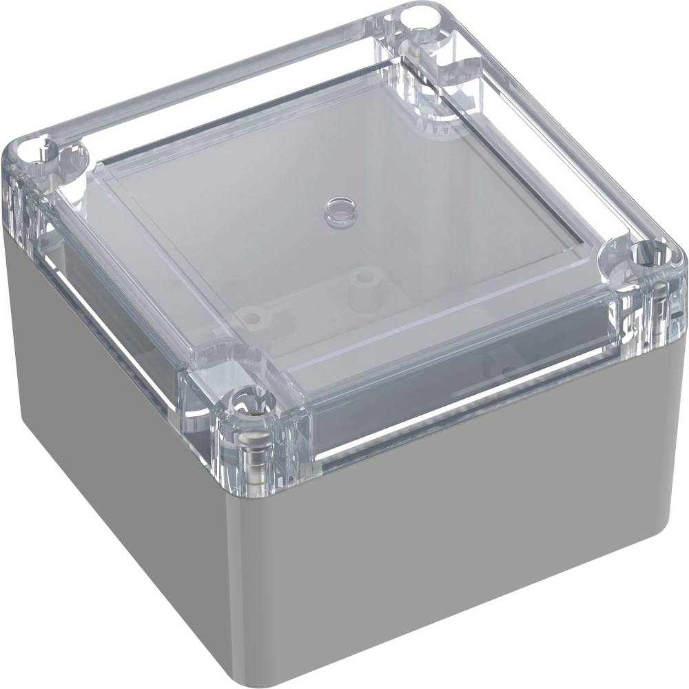 TRU COMPONENTS 6U07090906437 TC-13865068 Industriële behuizing 90 x 90 x 60 ABS, Polycarbonaat Lichtgrijs, Transparant 1 stuk(s)