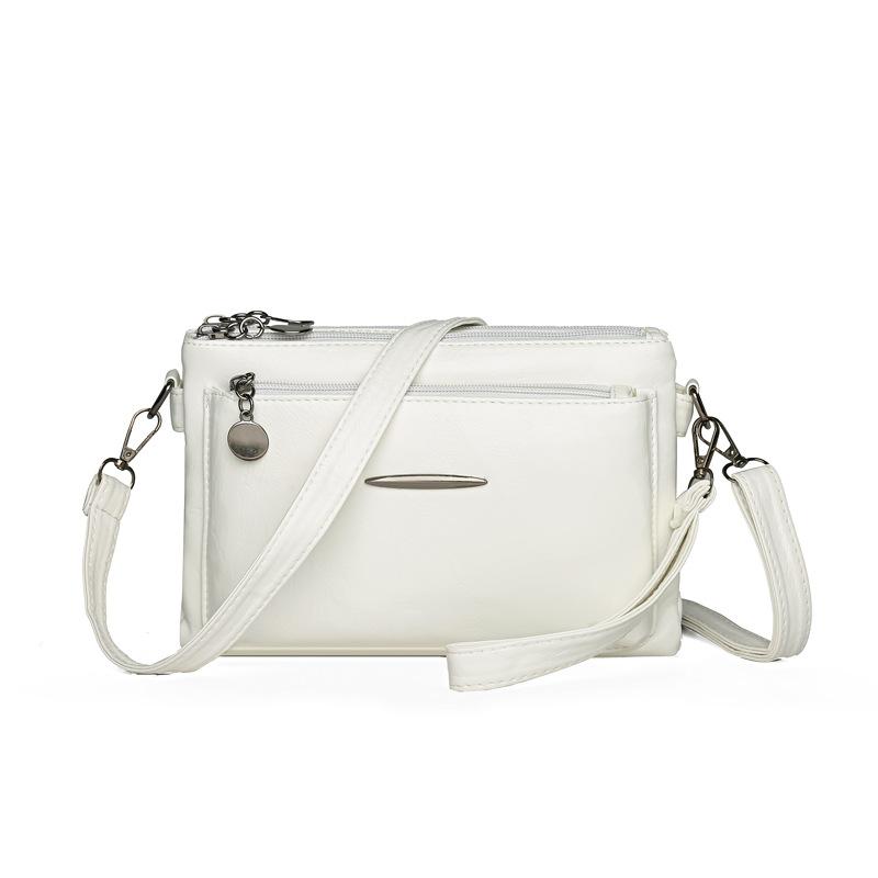 Kuluosidi Damestas Meerlaagse Mobiele Telefoontas Zacht Leer Schoudertas Crossbody Tas Moedertas wit