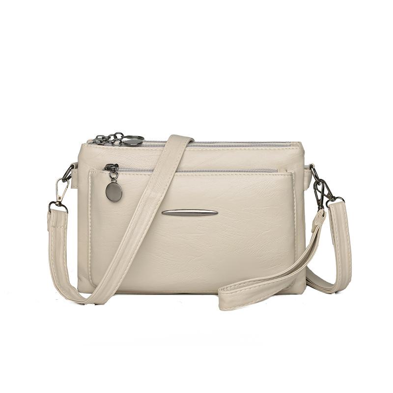 Kuluosidi Damestas Meerlaagse Mobiele Telefoontas Zacht Leer Schoudertas Crossbody Tas Moedertas beige