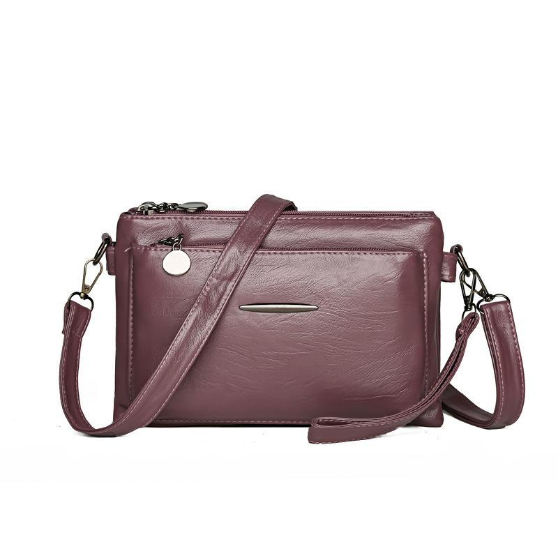 Kuluosidi Damestas Meerlaagse Mobiele Telefoontas Zacht Leer Schoudertas Crossbody Tas Moedertas paars