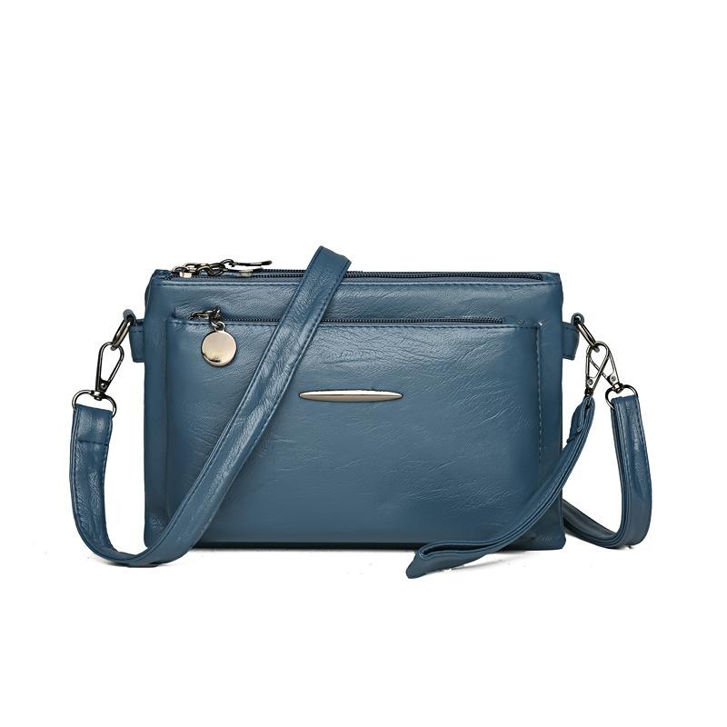 Kuluosidi Damestas Meerlaagse Mobiele Telefoontas Zacht Leer Schoudertas Crossbody Tas Moedertas blauw