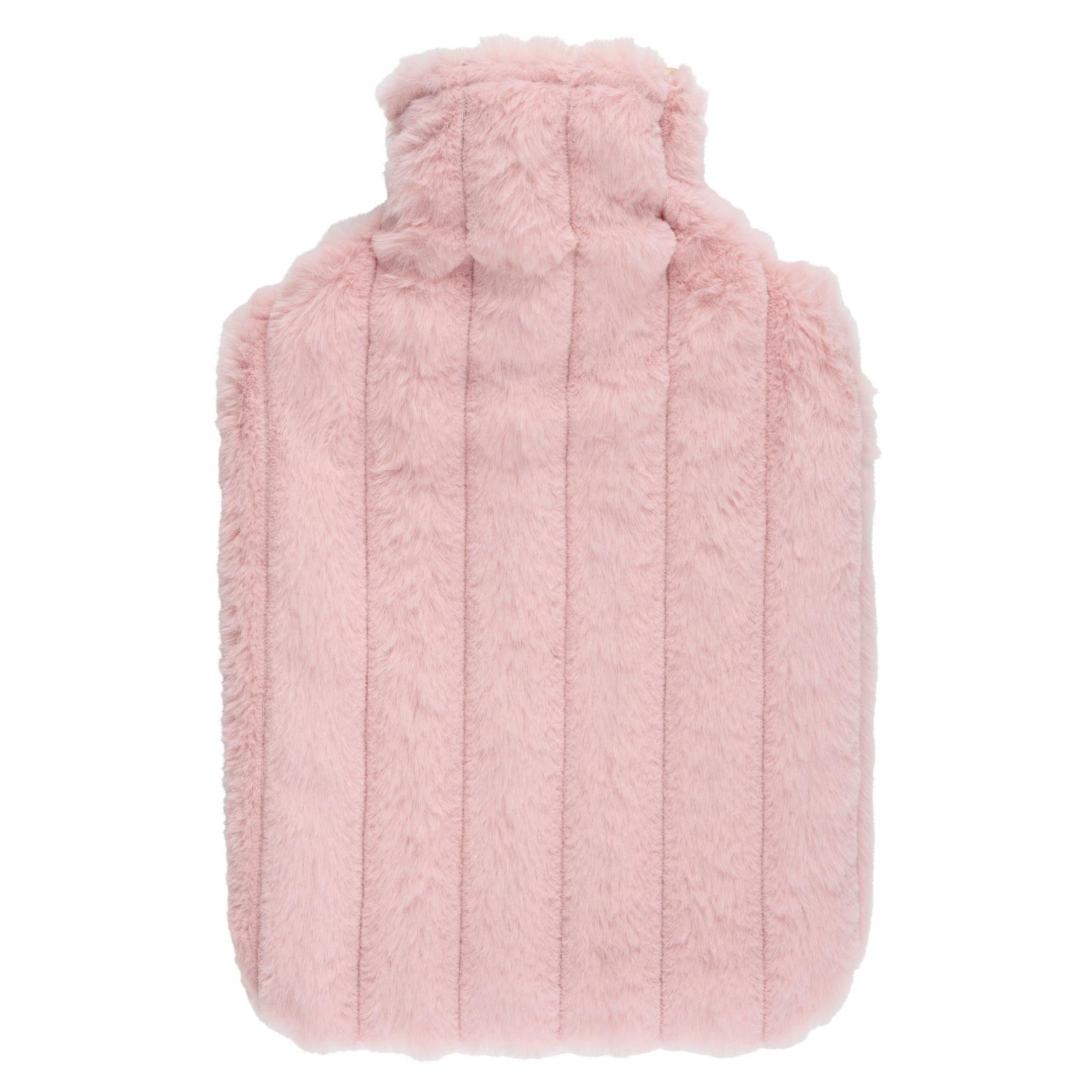 Edco Warmwaterkruik - roze - 1,75L - fluffy pluche hoes - bedkruik - kruik - kruik met hoes -
