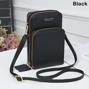 KaiTingu Mobiele telefoontas Kleine crossbodytas Mobiele telefoontas Mode Dagelijks gebruik Kaarthouder Mini-schoudertas voor dames zwart