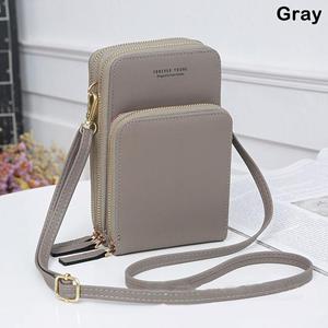 KaiTingu Mobiele telefoontas Kleine crossbodytas Mobiele telefoontas Mode Dagelijks gebruik Kaarthouder Mini-schoudertas voor dames grijze kleur