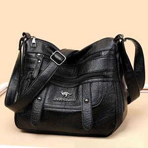 KaiTingu Middelbare leeftijd Vrouwentas Zacht leren moedertas Nieuwe modieuze schoudertas Crossbody tas Vrouwen meerlaags Grote capaciteit 24cm * 12cm * 20cm