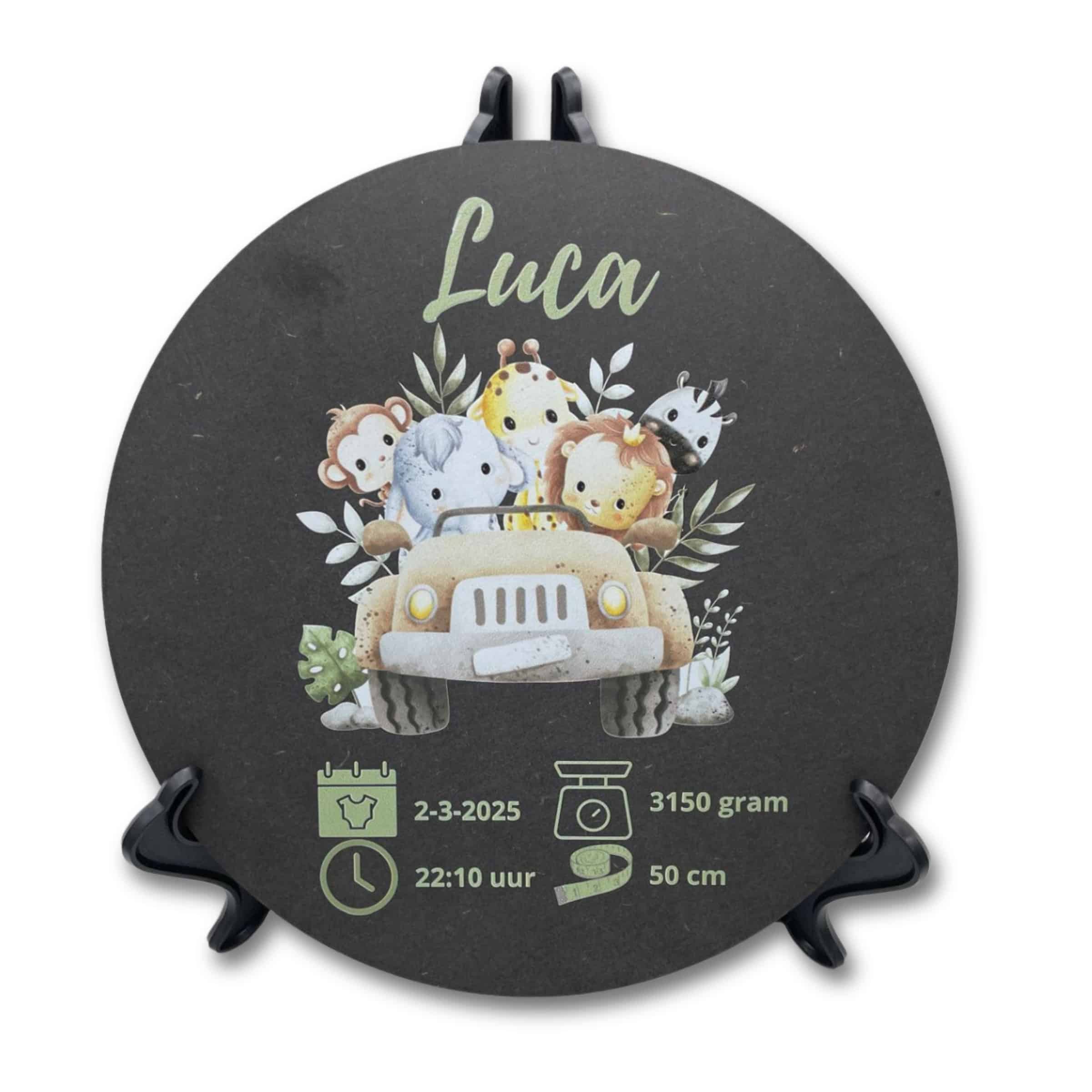 Merkloos Geboortebordje Jungle - Ontwerp-zelf.nl