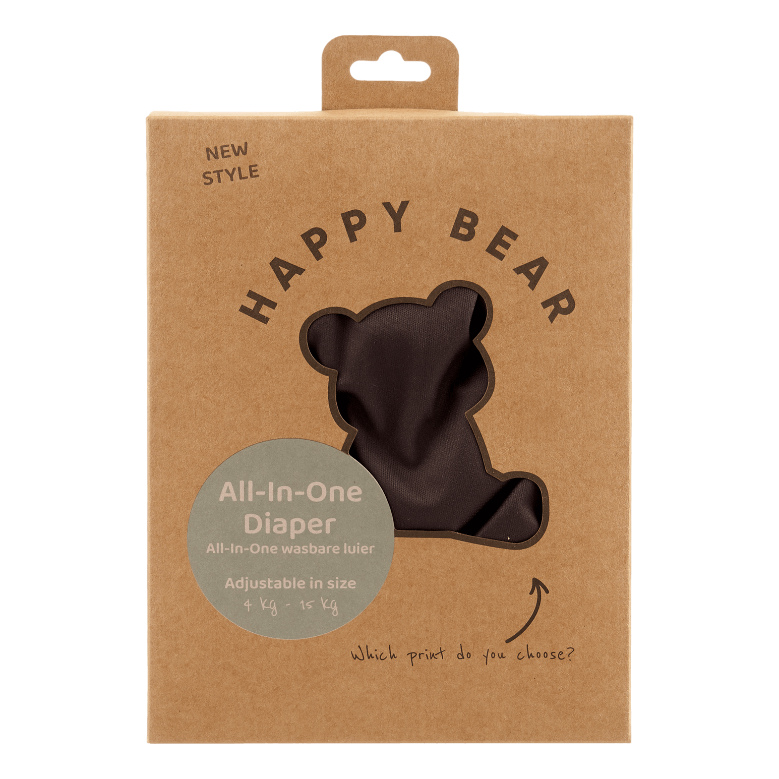 HappyBear Diapers All-In-One luier | Mokka