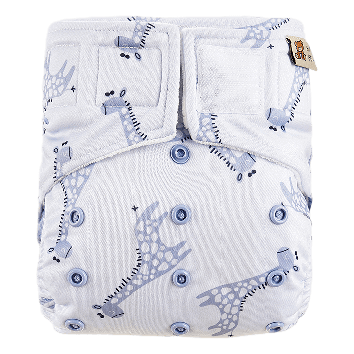 HappyBear Diapers Wasbare dagluier | Blue Giraffe