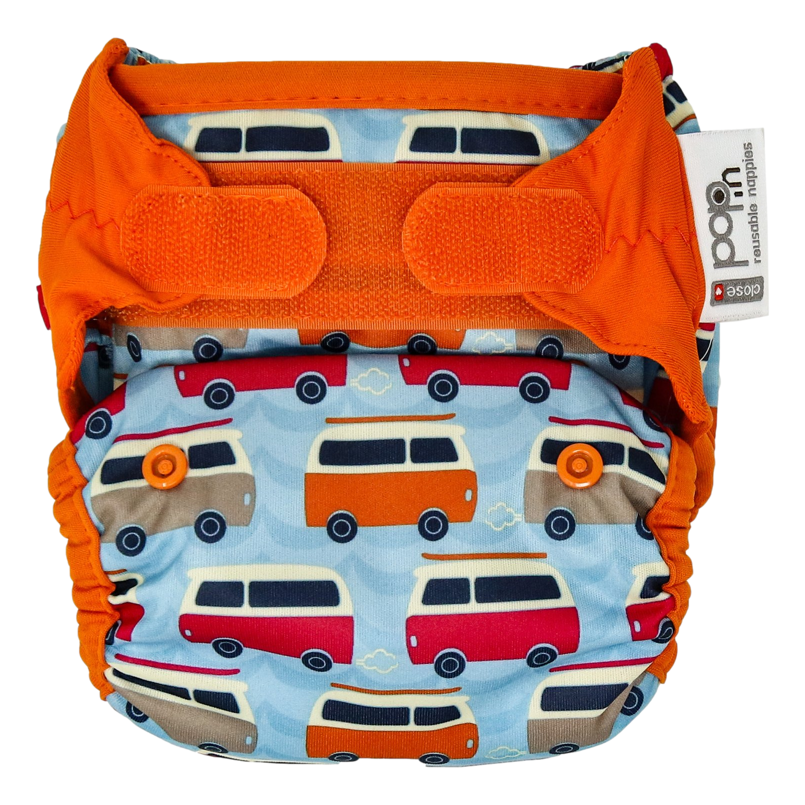 Close Pop-In SIO bamboe klittenband luier - Campers Blauw