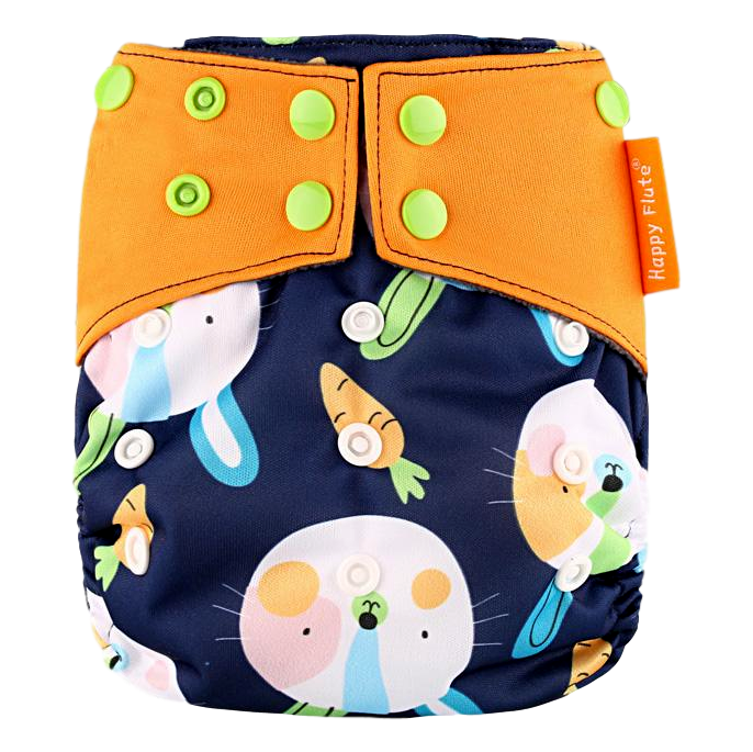 Happy Flute All-In-One charcoal luier - Konijn