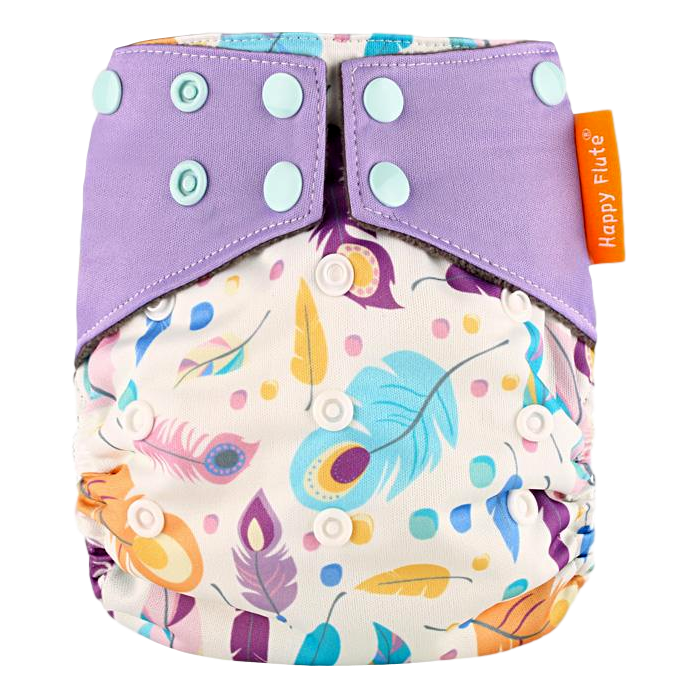 Happy Flute All-In-One charcoal luier - Veren Paars