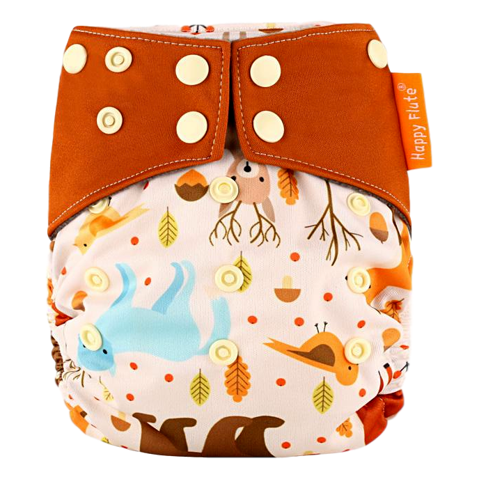 Happy Flute All-In-One charcoal luier - Bosdieren