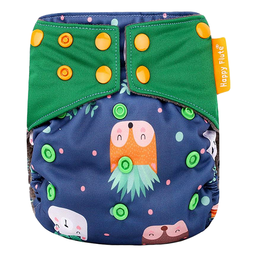 Happy Flute All-In-One charcoal luier - Animals