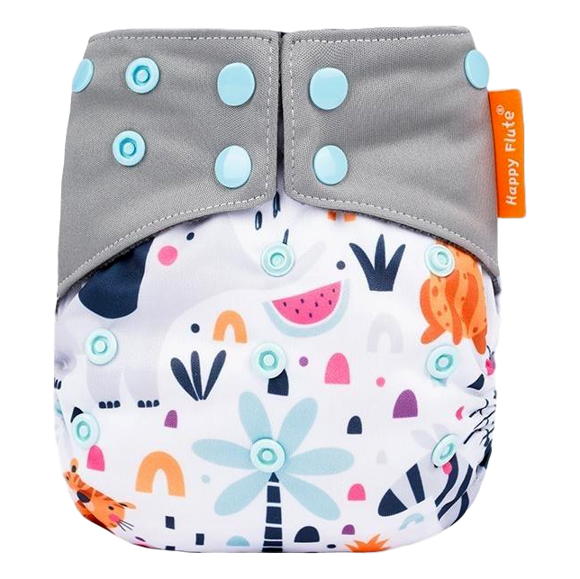 Happy Flute All-In-One charcoal luier - Dieren