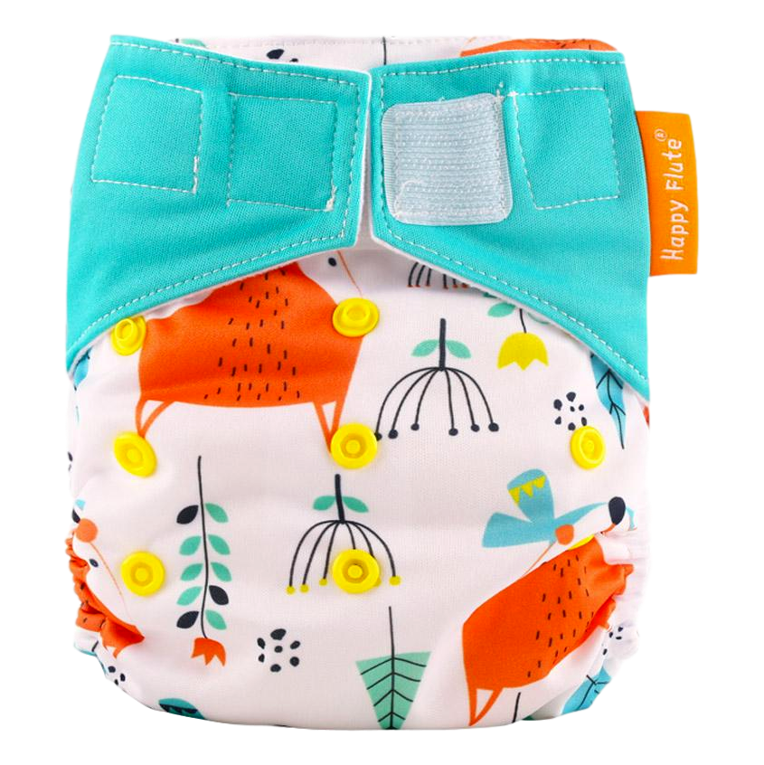 Happy Flute All-In-One klittenband luier - Vosjes in het bos