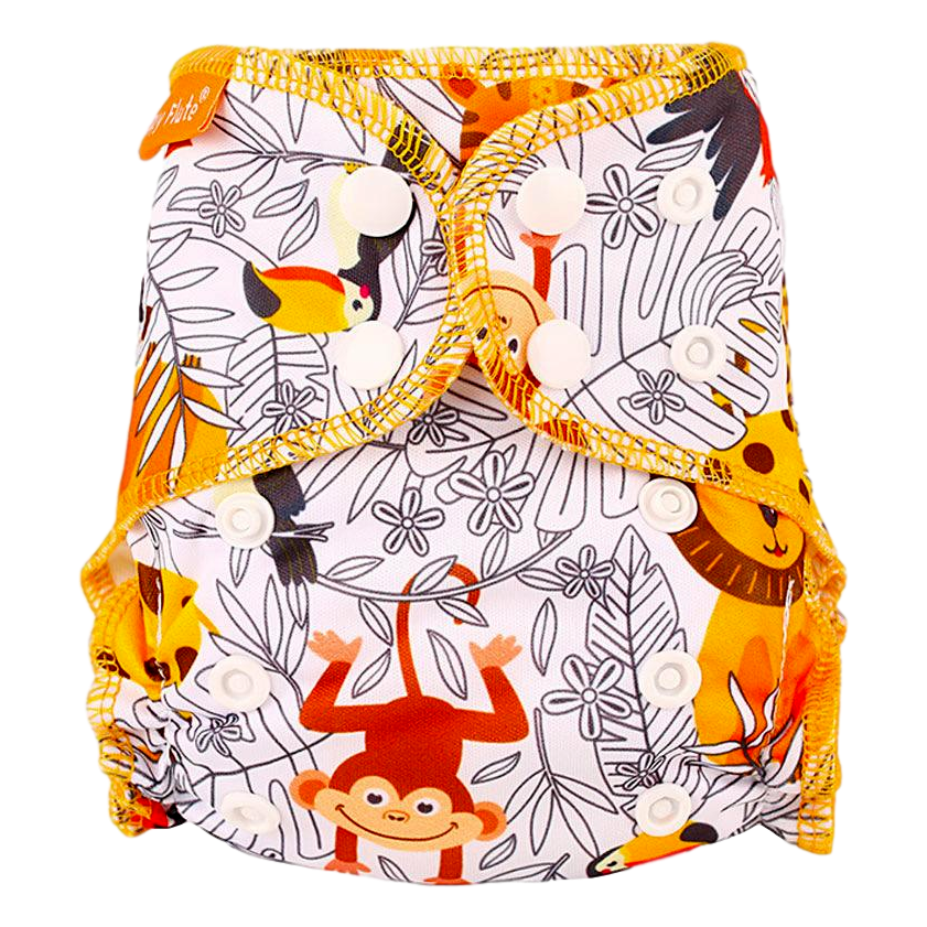 Happy Flute Newborn AIO luier - tijger en aap