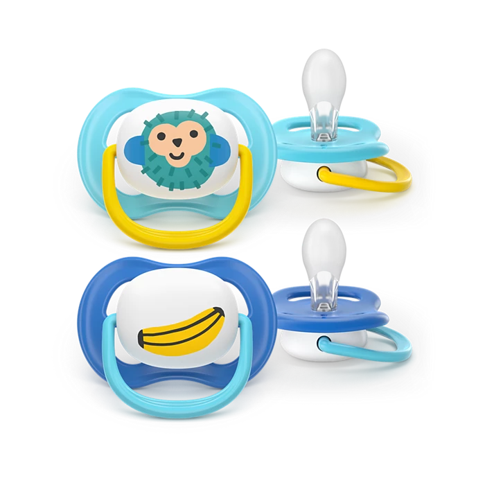Philips Avent  Ultra Air - Fopspeen - Aap/Banaan – 6-18 maanden – 2 stuks