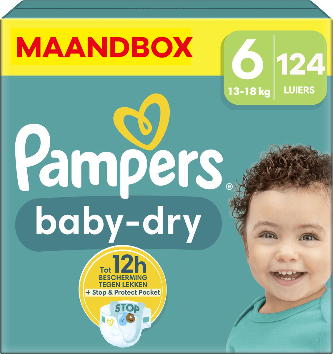 Pampers  Baby Dry - Maat 6 - Maandbox- 124 luiers - 13/18 KG