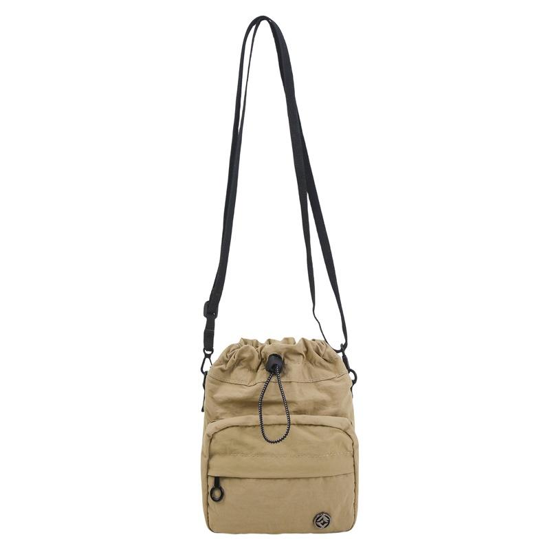 KULUOSIDI BAG Dames Draagbare Sport Waterbeker Tas Trekkoord Nylon Crossbody Mini Mobiele Telefoon Tas kaki