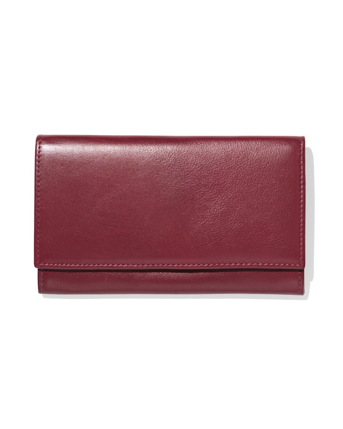 HEMA Portemonnee met flap leer donkerrood
