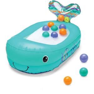 INFANTINO Whale opblaasbaar badbad - ge&iuml;ntegreerde speelballen en thermisch - 76 x 45 cm