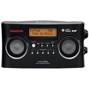 Sangean DPR-25+ Kofferradio DAB+, UKW AUX Akku-Ladefunktion Schwarz