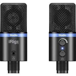 IK Multimedia iRig Mic Studio Black USB-studiomicrofoon Kabelgebonden incl. klem, Voet, Metalen behuizing