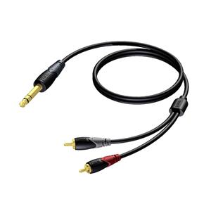 Procab CLA719/3 verloopkabel 1x Stereo jack naar 2x RCA 3m