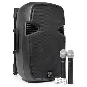 Vonyx SPJ-PA912 500W Mobile Battery-Powered Speaker + 2 Wireless Microphones