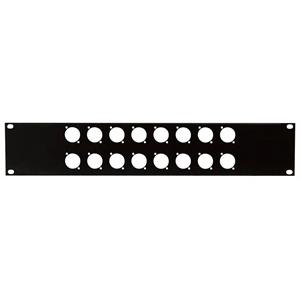 19 inch rackpaneel 16x D-hole 2HE