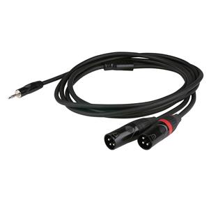 FLX46 minijack naar 2x XLR male verloopkabel 6m