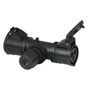 Showtec 3-pins CEE T-stuk (kabelmontage) - IP44