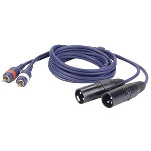 FL26 verloopkabel 2x XLR male naar 2x RCA 150cm