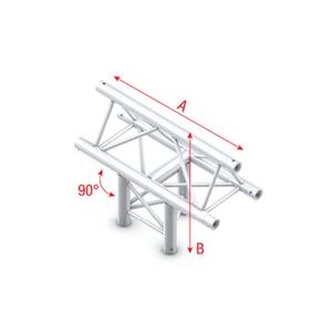 Showtec GT30 Driehoek truss 019 3-weg T-stuk 90g