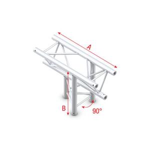 PT30-023 3-weg truss koppelstuk Apex Down, Recht + omlaag