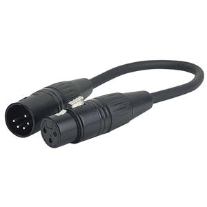 FLA36 5P XLR male naar 3P XLR female DMX verloop 25cm