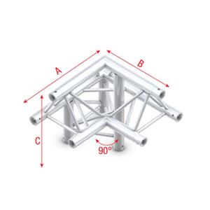 Showtec GT30-011 3-weg truss koppelstuk Apex Up, Hoek 90 + Links omlaag