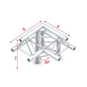 FT30-010 3-weg truss koppelstuk Apex Up, Hoek 90 + Rechts omlaag