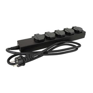 Showtec 5-weg Schuko verdeelblok, zwart
